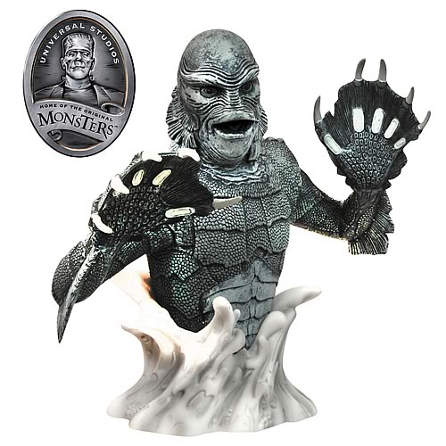 Universal Monsters Creature from the Black Lagoon Black-and-White Bust Bank